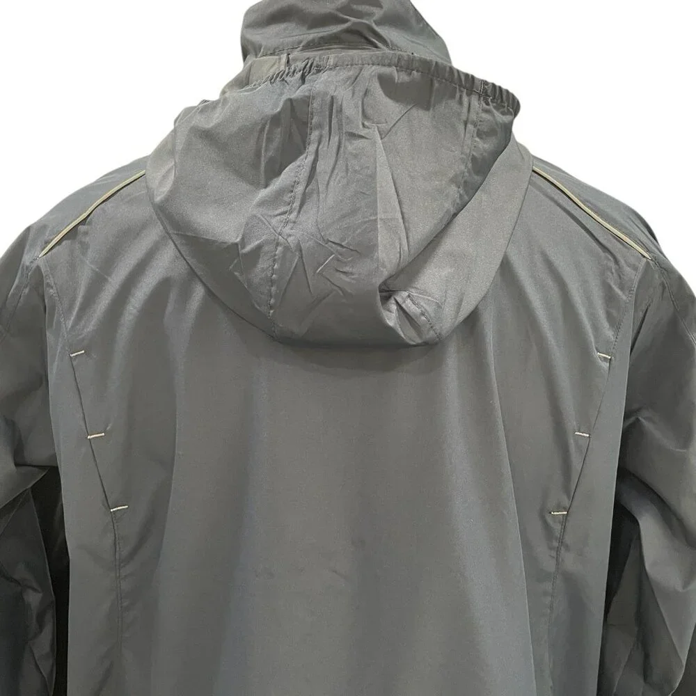 Trimark Mens Navy Lightweight‎ Windbreaker Jacket Hooded Outdoor Hiking Large